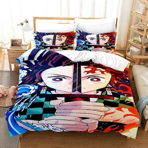 3pcs demon slayer bedding set - slayer,